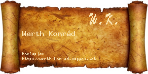 Werth Konrád névjegykártya